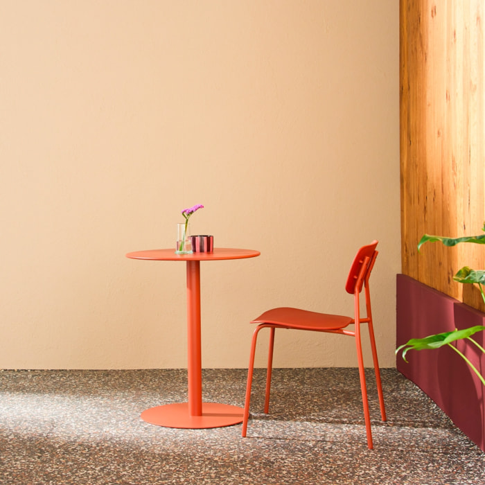 Table de jardin bistrot ronde acier 2 places intérieur/extérieur OREA