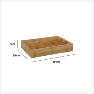 Range-couverts 3  compartiments Tidy Smart Bambou