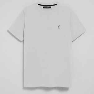 Pack de tres camisetas de manga corta azul marino, blanca y gris vigoré con logo Rigby Go