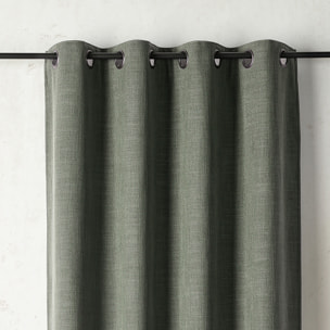 Rideau thermique et obscurcissant à envers polaire à oeillets - Vert