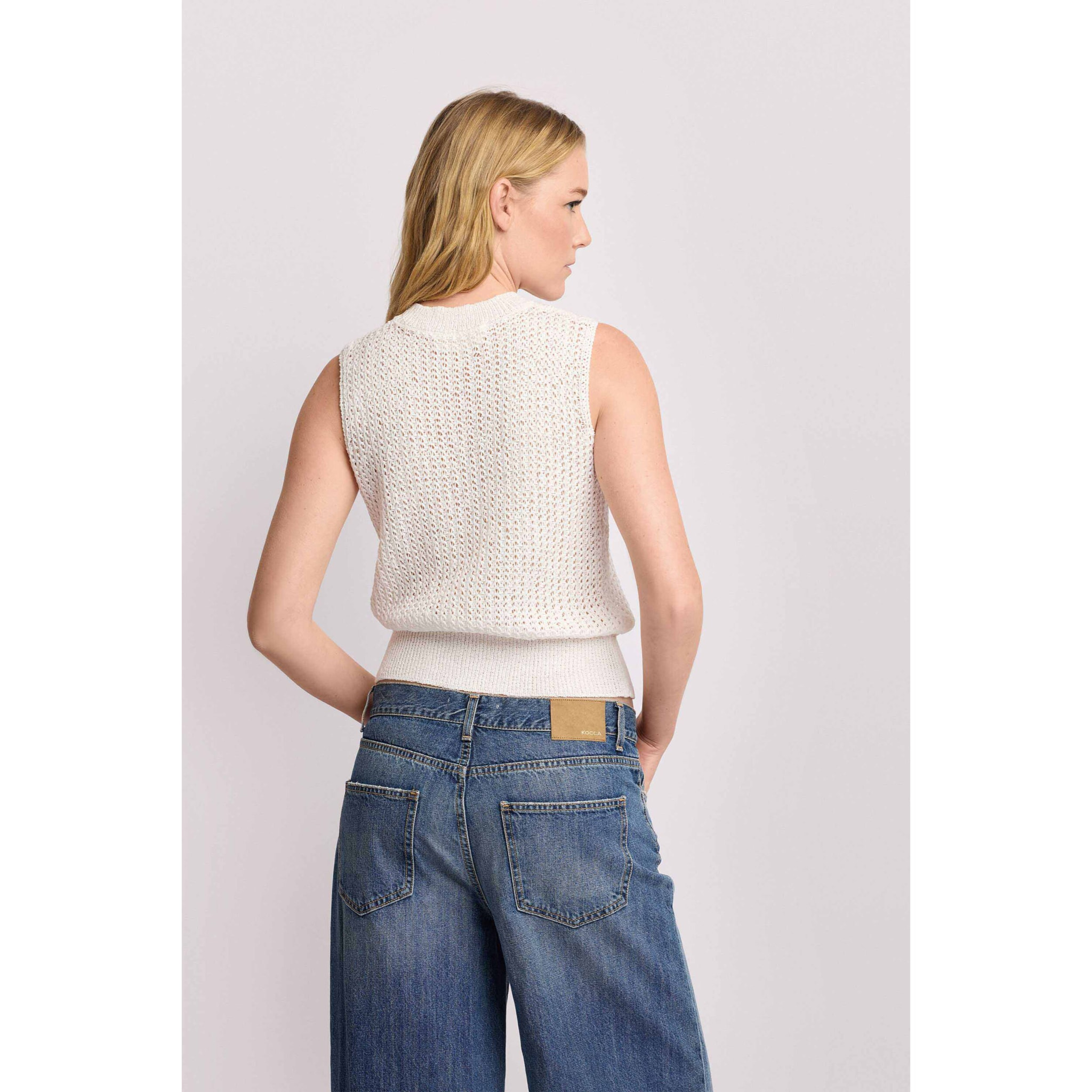Kocca - Top in maglia lavorata Donna, Tinta unita, Girocollo