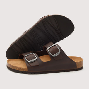 Sandalia Piel Bio Marrón Oscuro - Majestic