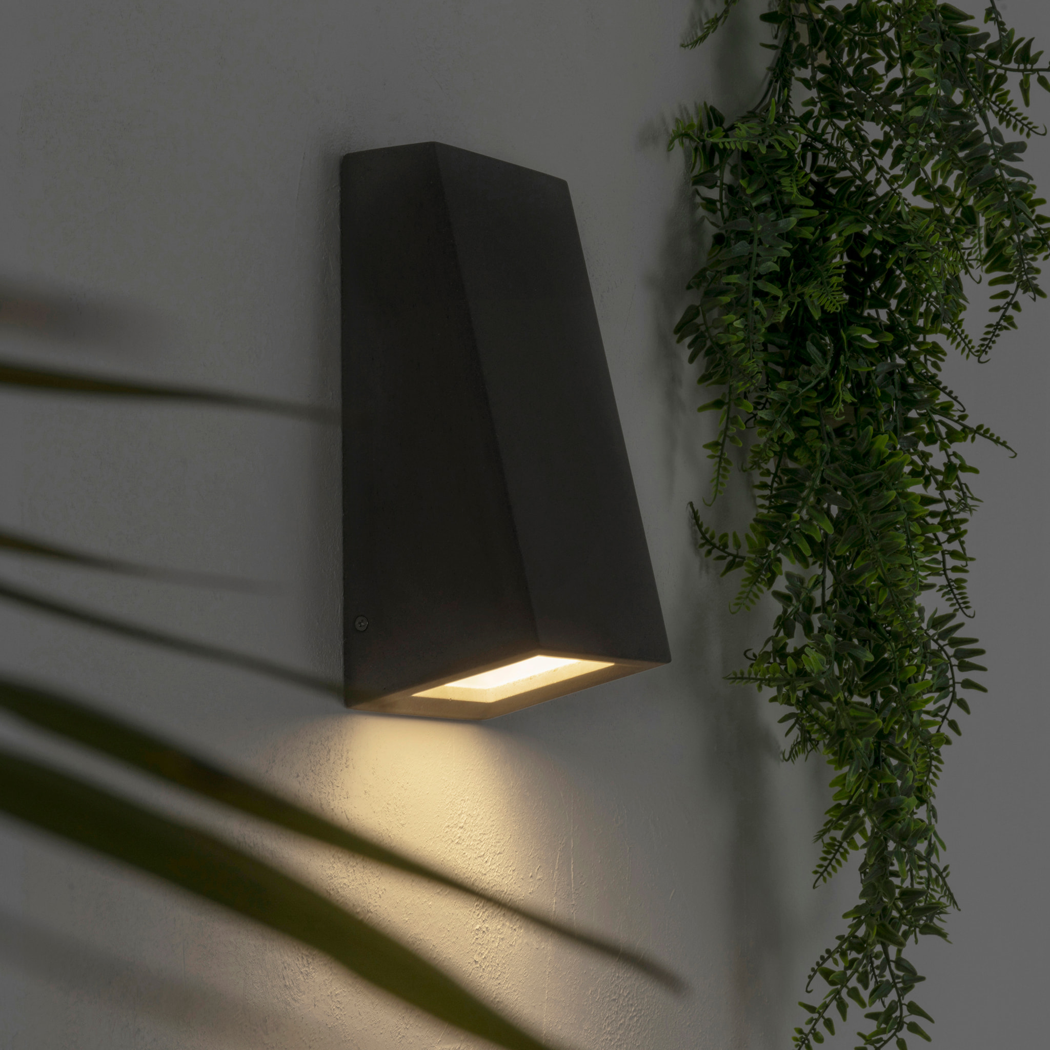 FORLIGHT Aplique de pared exterior Karen Big acabado Cemento IP44 15W E27