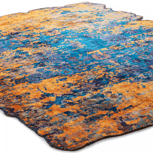 ATINOU Tapis salon kilim, Forme originale, Tissé à la main