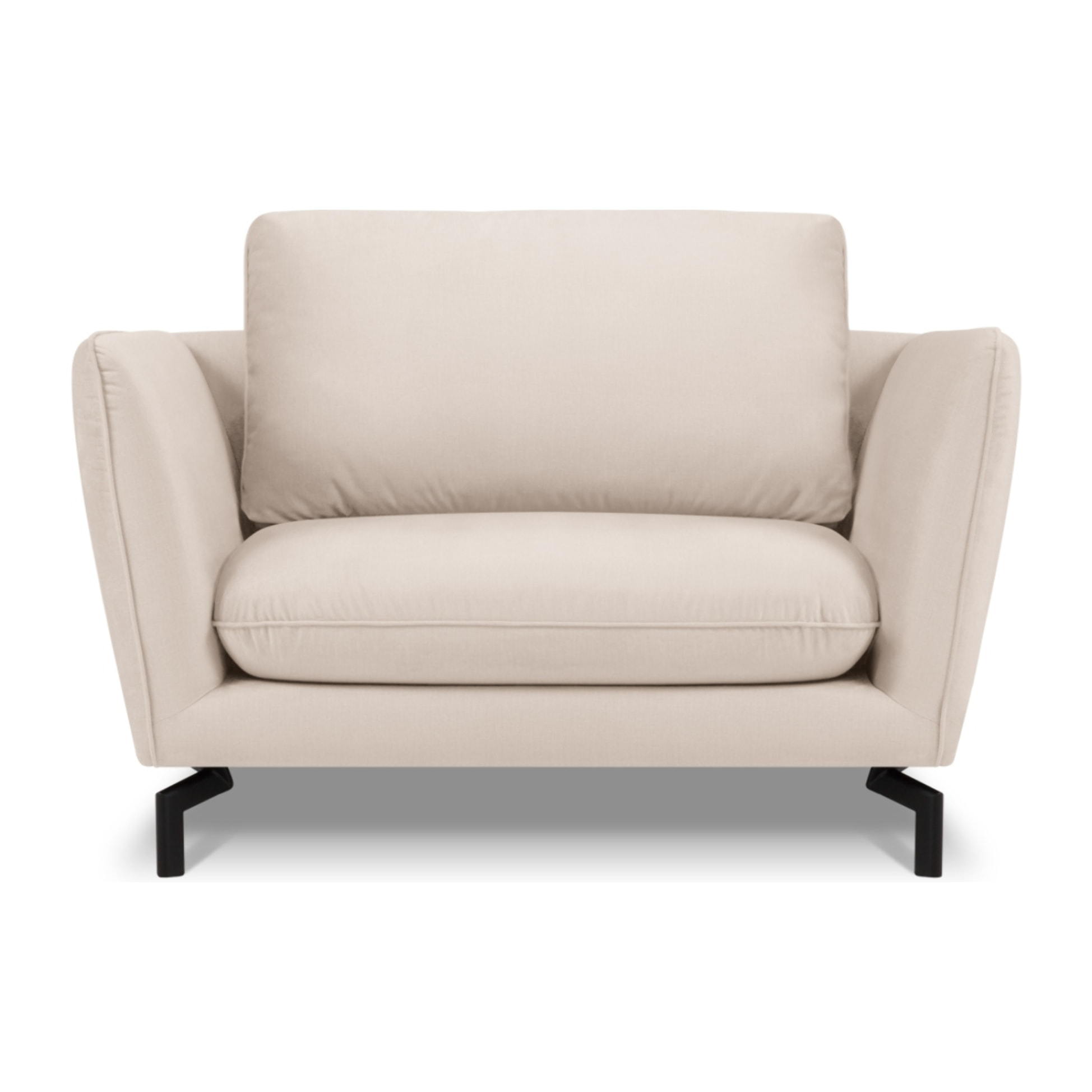 Fauteuil xl "Podium" en velours beige