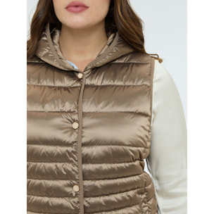 Fiorella Rubino - Piumino smanicato con cappuccio - Marrone