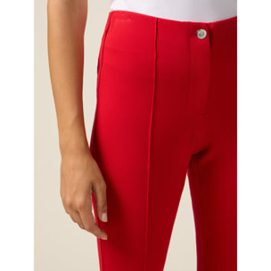 Oltre - Pantaloni flare in punto milano - Rosso