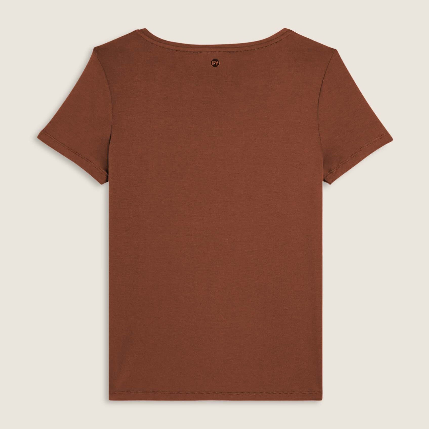 T-shirt donna con logo strass e glitter