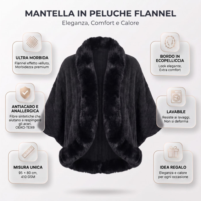 Mantella in velluto - Nero