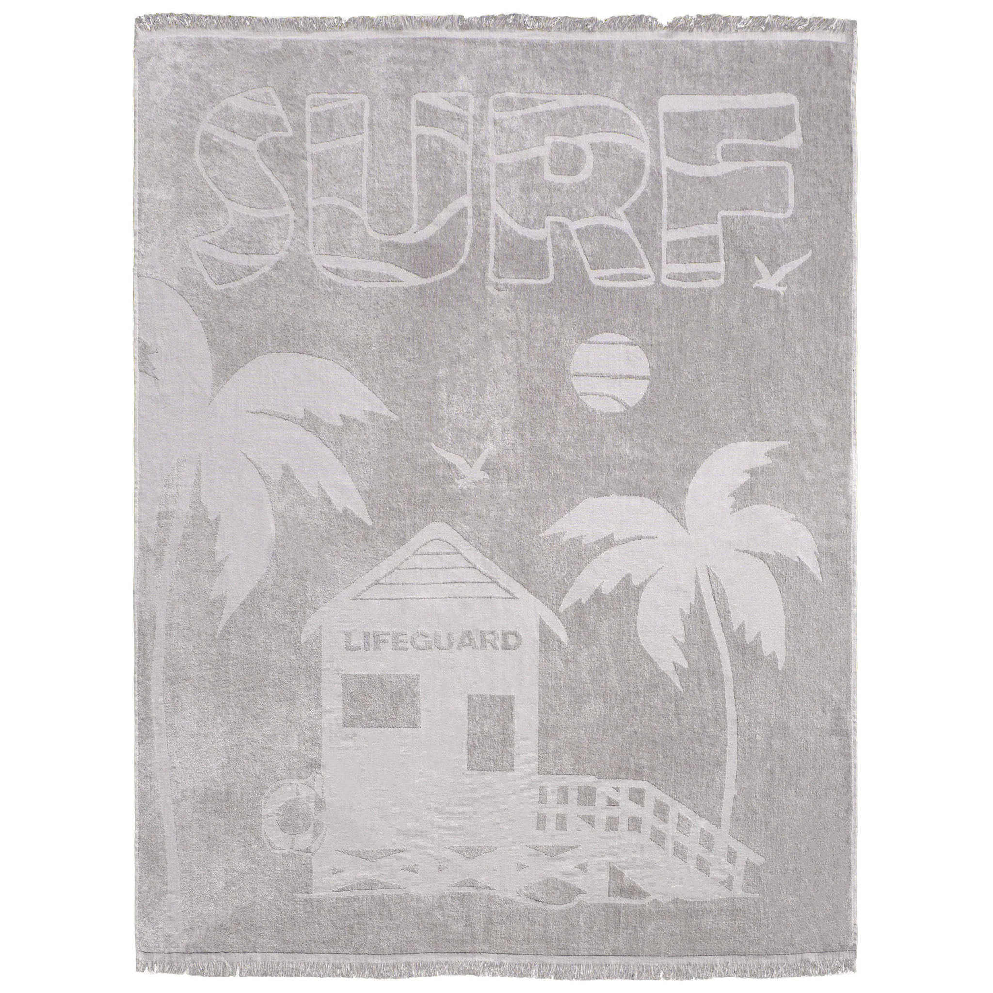 Serviette de plage éponge velours Jacquard ciselée - Goldrock - 140x180cm - 340g/m²