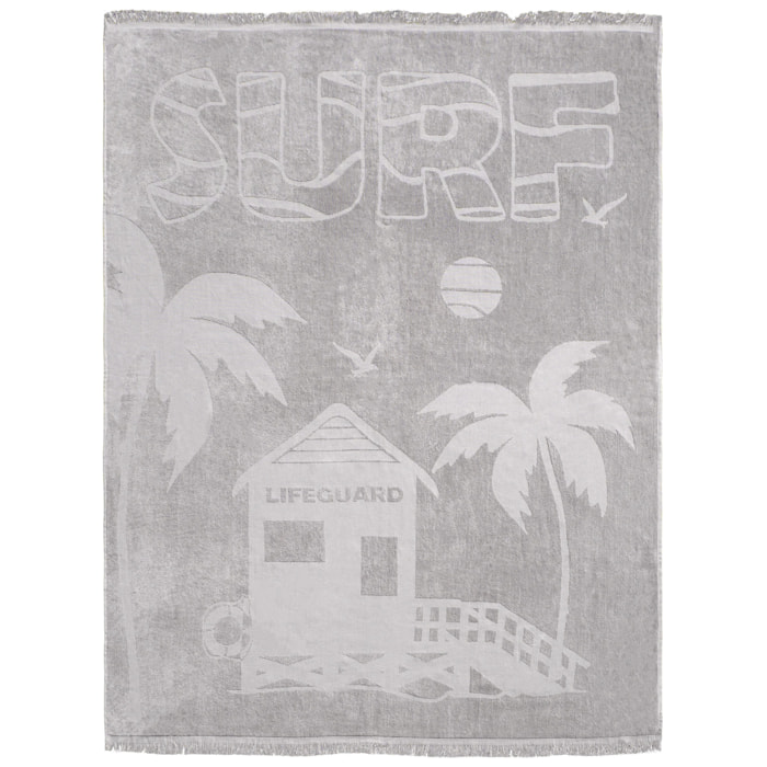 Serviette de plage éponge velours Jacquard ciselée - Goldrock - 140x180cm - 340g/m²