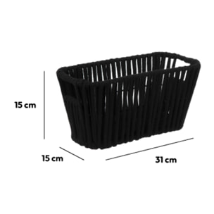 Panier tissu 15x31 cm Noir Manille