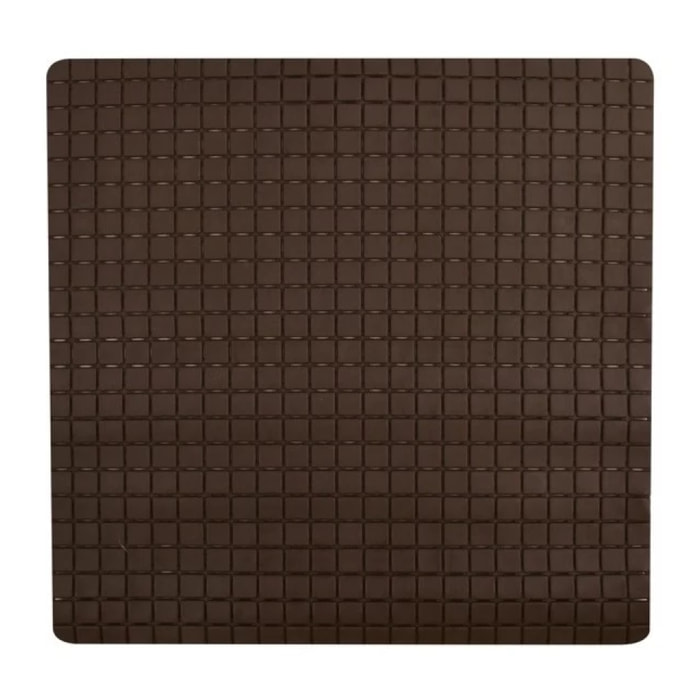 Tapis Fond de douche antidérapant Caoutchouc QUADRO 54x54cm Chocolat MSV
