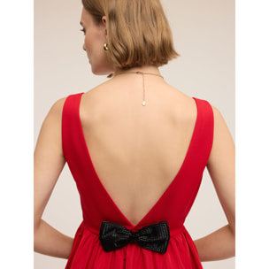 Motivi - Minidress senza maniche con fiocco - Rosso