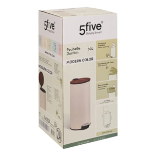 Poubelle Modern Color avec Pedale 30L Argile et Acacia 37,7x29,2x59,5 cm