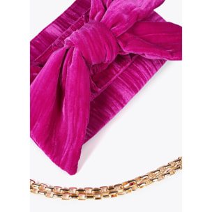 Borsa in velluto con fiocco frontale