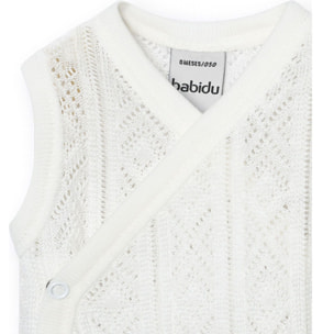 Body cruzado bebé sin mangas perlé