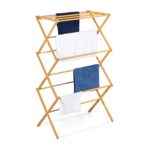 Séchoir accordéon en bambou pliable