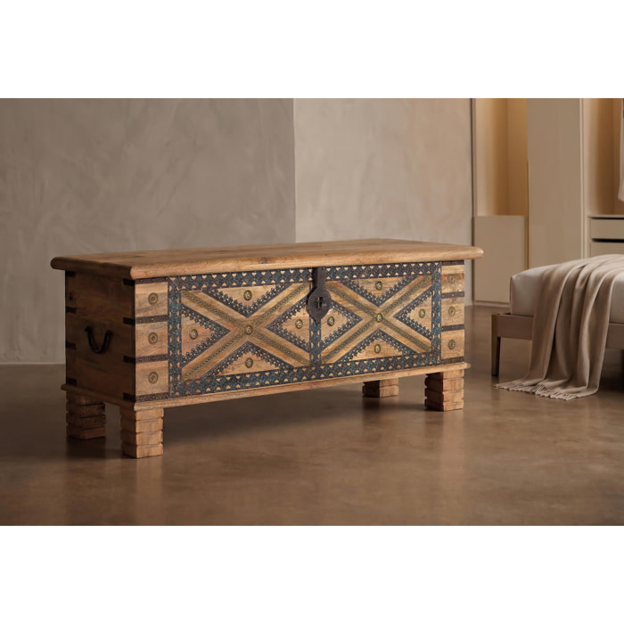 Baúle de Madera de Mango 116 Cm Estilo Vintage Étnico