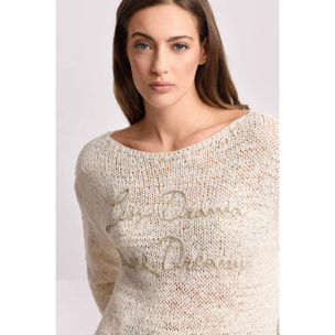 Kocca - Maglia con ricamo lettering Donna, Fantasia, Girocollo