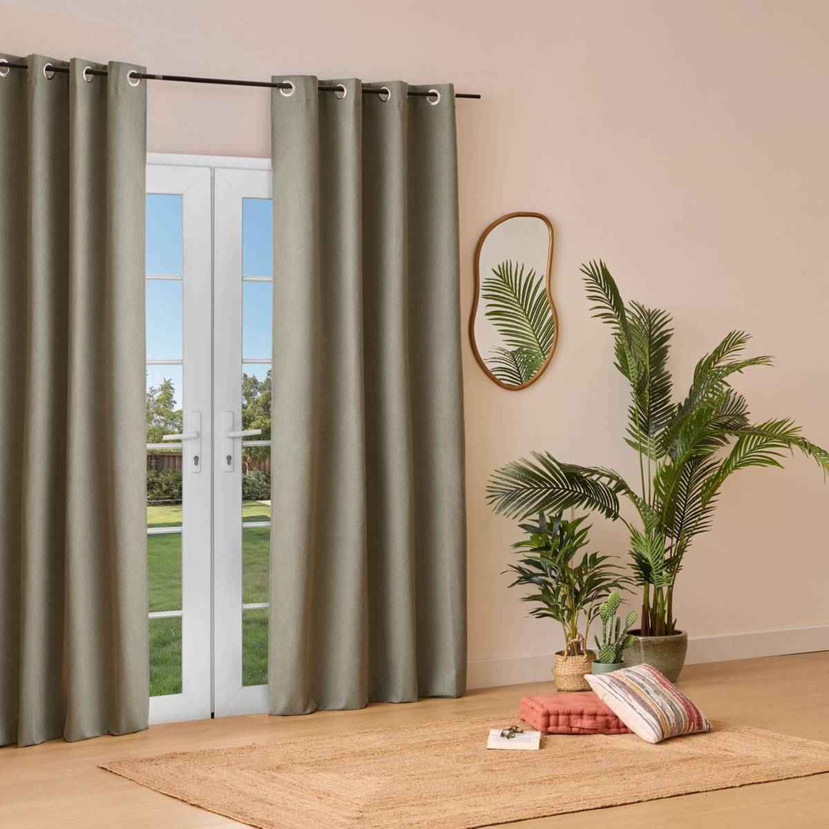 Rideau isolant Kys vert Kaki 140x260cm