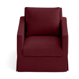 Serena - fauteuil déhoussable en tissu - Prune