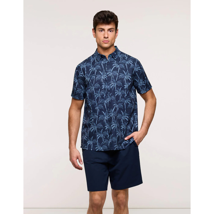Camisa Manga Corta Azul Marino - Furairapalm