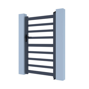 Portillon aluminium ajouré "Marius" - 100 x 140 cm  - Gris