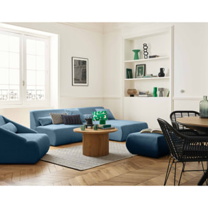 Onyx - canapé modulable d'angle réversible 4 places - en velours côtelé - Bleu