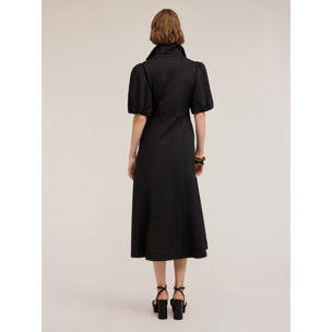 Motivi - Vestido camisero de popelina - Negro