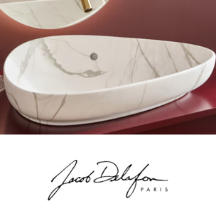 Vasque à poser asymétrique Nouvelle Vague effet marbre marbre sculptural