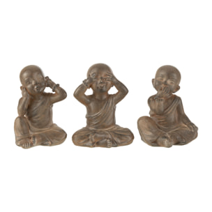 J-Line figurine Moine - polyrésine - brun - small - 3 pcs