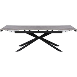 Table à manger extensible en céramique 6 à 10 personnes "Celeste" - Gris marbré