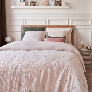 Housse de couette imprimée en gaze de coton, BREAKFAST IN PARIS, Beige