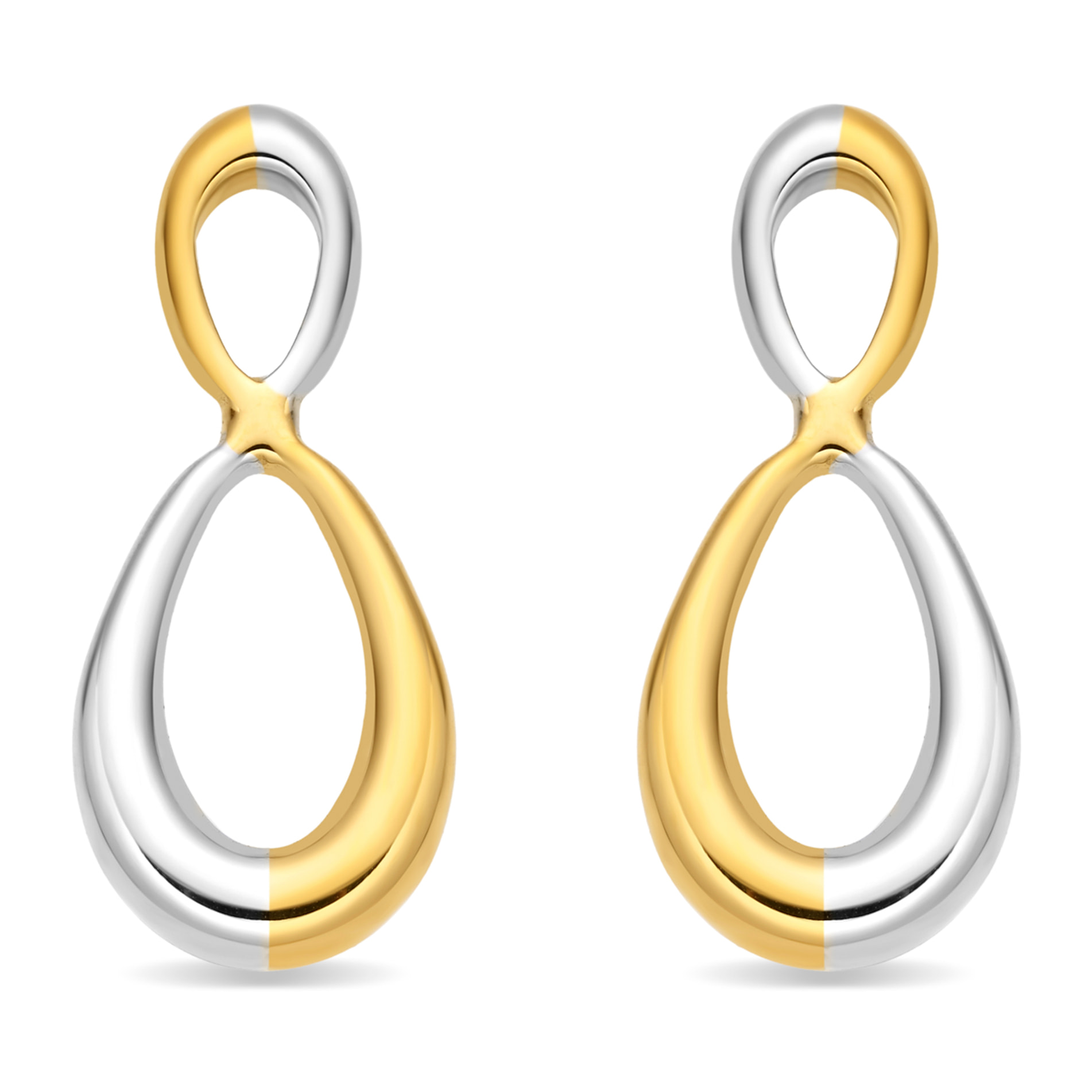 Pendientes Slanlu acabado oro 18k y plata