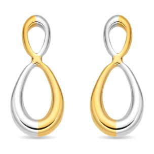 Pendientes Slanlu acabado oro 18k y plata