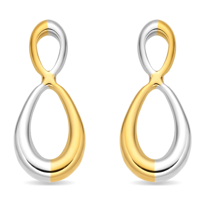 Pendientes Slanlu acabado oro 18k y plata