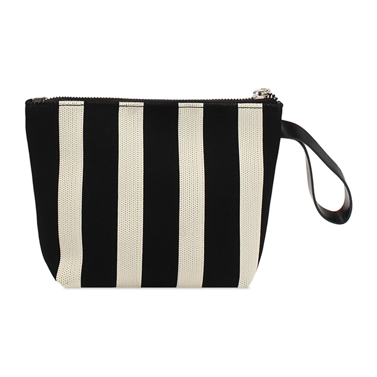 Pochette donna nera panna in canvas