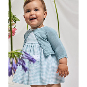 CHAQUETA CALADA ACABADO EN ONDAS AZUL