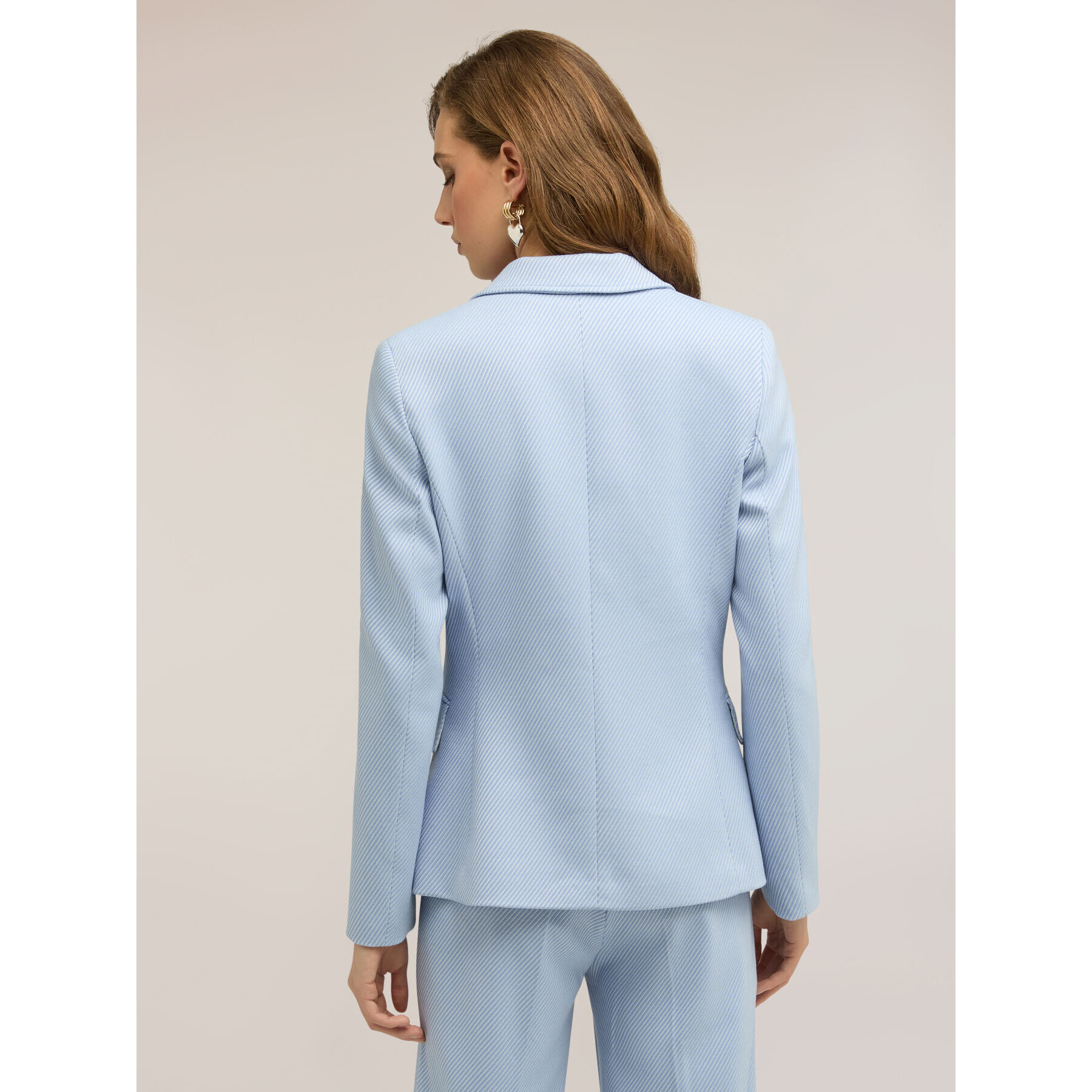 Motivi - Blazer en tejido teñido en hilo a rayas - Light - blue