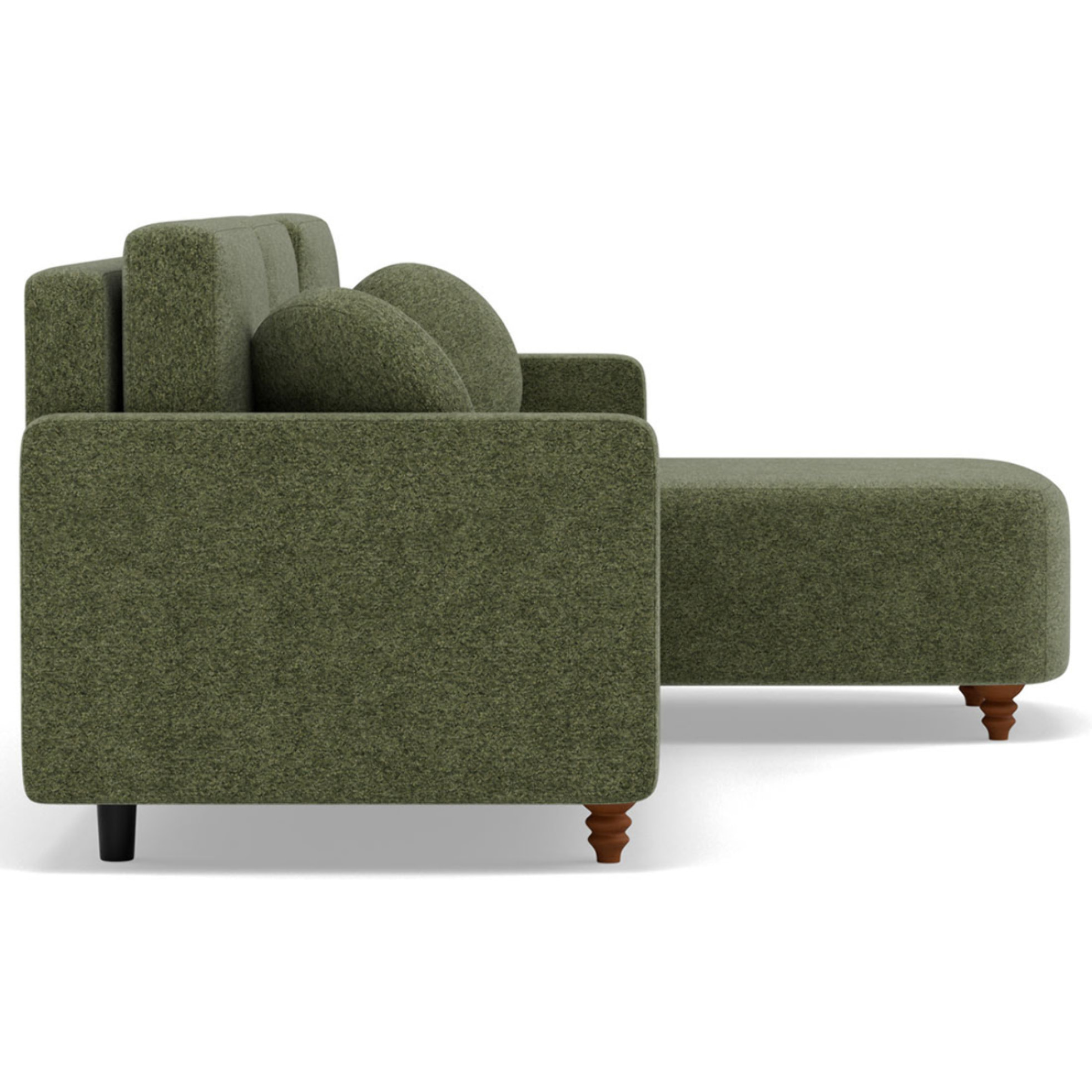 Calypso - canapé d'angle réversible 4 places convertible avec coffre en tissu - Vert