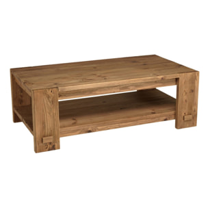 SANDY - Table basse rectangulaire 132x71cm bois Pin recyclé