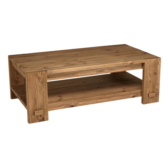 SANDY - Table basse rectangulaire 132x71cm bois Pin recyclé
