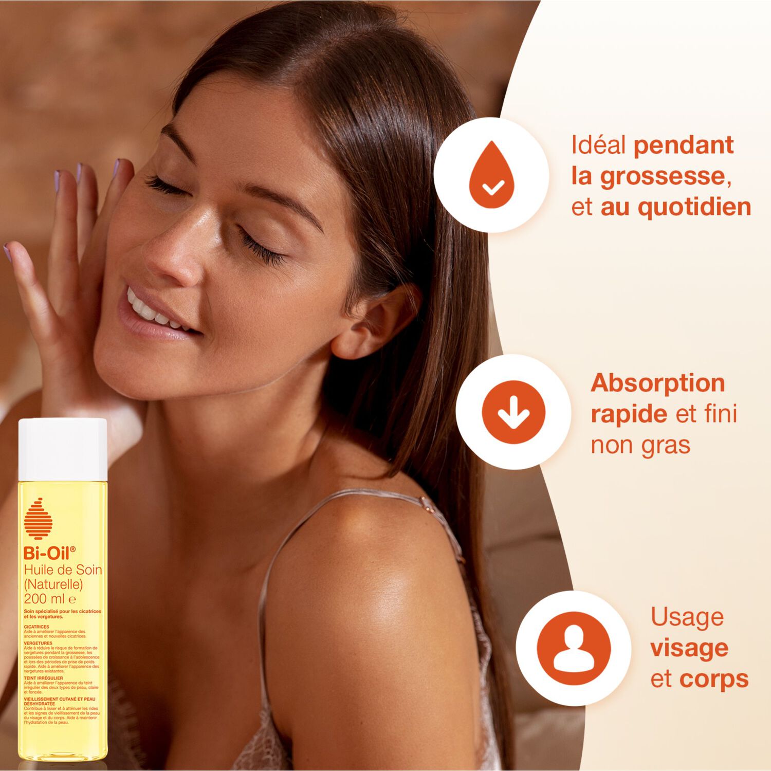 Huile Nourrissante - Huile de Soin Naturelle Vergetures Cicatrices Peau Sèche et Teint Irrégulier 60ml