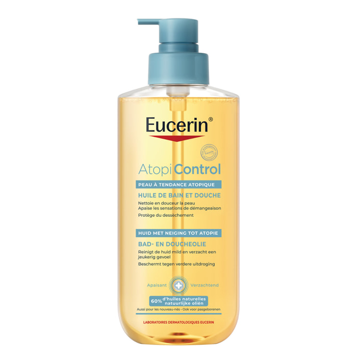 AtopiControl - Huile Bain et Douche Apaisante - Peaux Sensibles à Atopiques - 400 ml