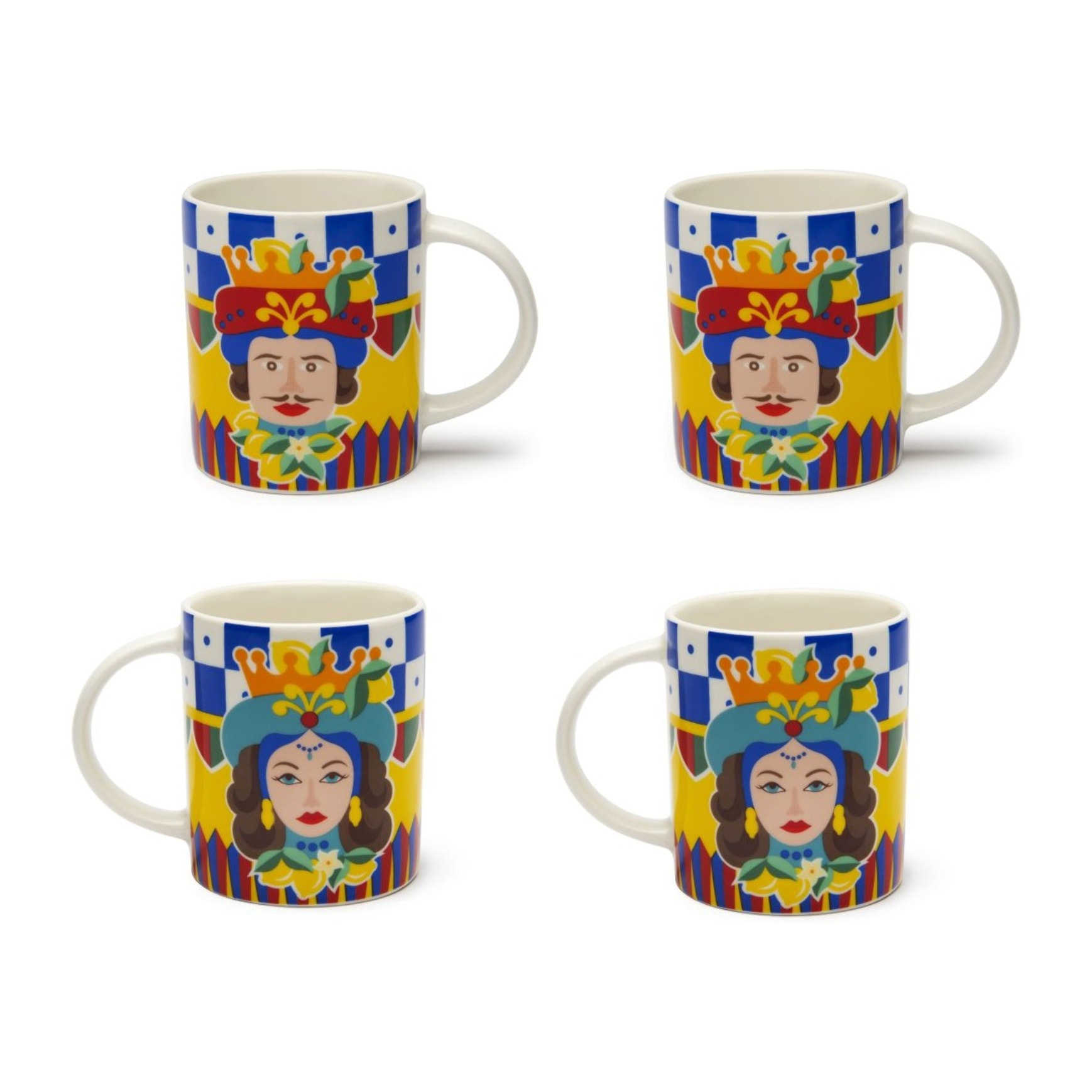 Set 4 Mug Excelsa – Sicilian Rhapsody, New Bone China Multicolore