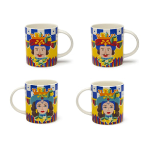 Set 4 Mug Excelsa – Sicilian Rhapsody, New Bone China Multicolore