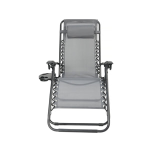 Lot de 2 fauteuils de jardin inclinable zéro gravité "Sintra" - Gris