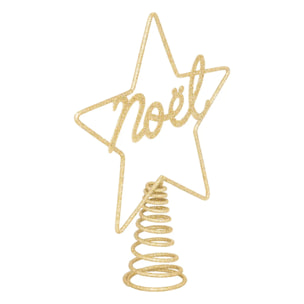 Cimier métal noel paillettes 22cm