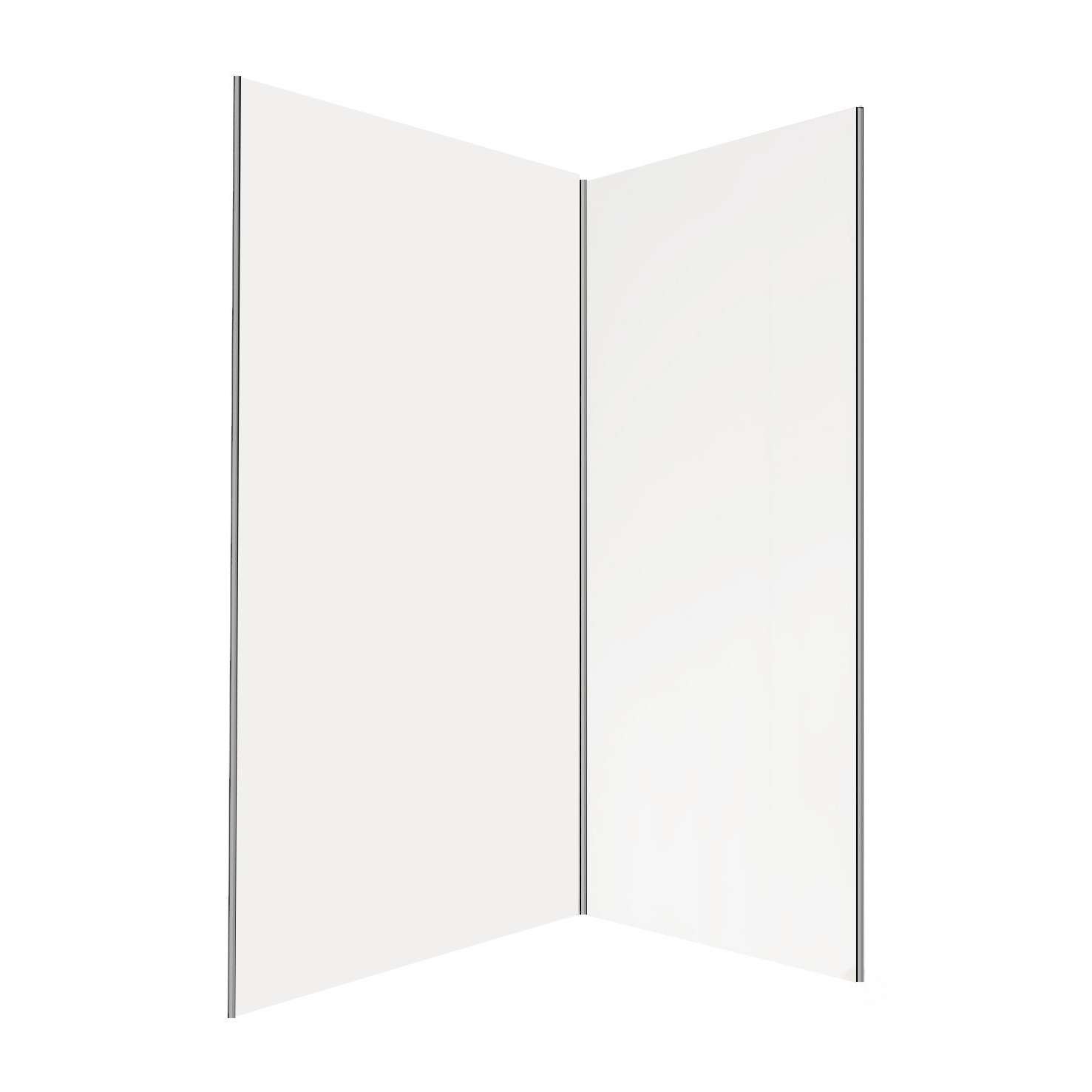 Lot 2 panneaux muraux aluminium Blanc 80 et 120 x 250 cm avec profilés chrome - WALL'IT